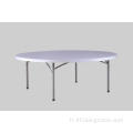 Table ronde pliante portable en plastique